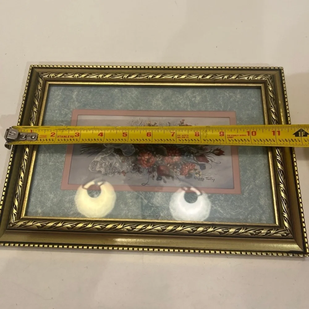 Gold Framed Glynda Turley Victorian Bouquet II Signed Print 1989 #3293/3500 Vtg_6